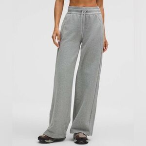 Lululemon Scuba Wide Leg Sweatpants Gray Mid Rise Lounge Pant L